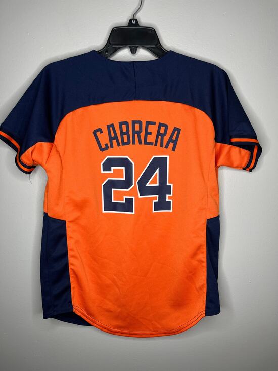 Majestic Other - Detroit Tigers Miguel Cabrera #24 Majestic Youth Jersey Navy Orange Size L 14/16